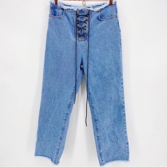 Lioness La Bella Vita High Rise Lace Up Jeans - Picture 2 of 5